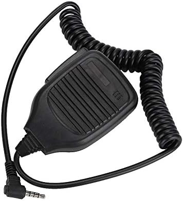 Handheld Speaker Mic,3.5mm Walkie Talkie Shoulder Speaker Microphone with PU wire for Baofeng/Yaesu,Two-Way Radio Mic Speaker For Police,Security Personnel,Driving, Hiking,Patrol Duty