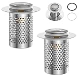 2 Stück Waschbeckenstöpsel Pop Up Edelstahl，abflussstopfen Waschbecken Abflusssieb...