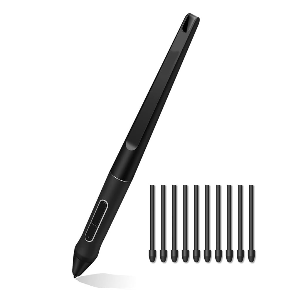 Stylo plume PW517 avec 10 stylets compatible pour dessin Huion pour Kamvas 13 Kamvas Pro 24 Kamvas 22 Kamvas 22 Plus Pen sans batterie 8192 stylo à pression PW517