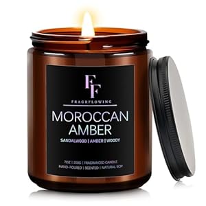 Moroccan Amber Scented Candles,Candles for Home Scented Aromatherapy Candles,Soy Wax Candle Father’s Day Gift, 7oz
