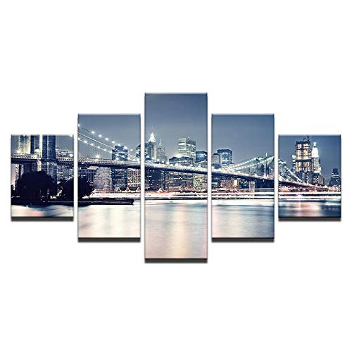 Impression sur toile 5 pièces du pont célèbre pour salon