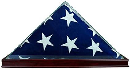 9.5 x 5 ft. All Glass Flag Display Case, Cherry