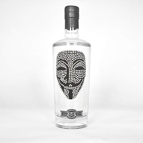 Premium Anonymous Vodka Gift for Men & Women by Bohemian Brands | Premium Birthday Alcohol for Hackers & Cosplay Geeks with Crystal Vendetta Mask | Distilled 5 Times for Superior Taste - 70cl Cover