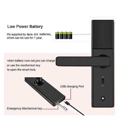 WIFI Tuya Smart Door Lock Smart Lock com impressão digital Fechadura de porta com senha Cartão IC Fe