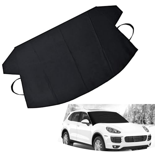 Image of 1 PC Car Windshield Snow Shield Cover, 75 inch x 42.25 inch 600D Thick Oxford Fabric Car Windshield Cover, Waterproof and Antifreeze Window Protector, Universal for Most Cars (Black)