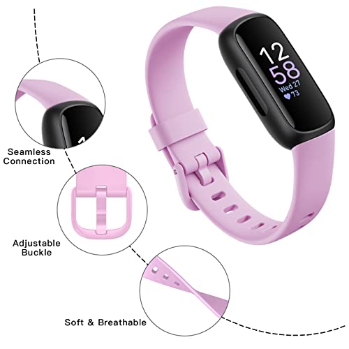 Farluya 10 Pack Compatible with Fitbit Inspire 3 Bands,Soft Sport Bands Silicone Replacement Wristband for Fitbit Inspire 3 Tracker Smart Watch for Women Men