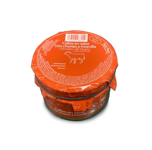 Konserviert. Kutteln in Sauce mit Chorizo ​​​​und Blutwurst 560 gr (8 Stück). Kutteln nach Madrider Art. Familiäres, hausgemachtes und handwerkliches Rezept. Gourmet-Konfitüren. 100% in Spanien.