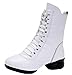 ダンスシューズ ブーツ ホワイト 編み上げ ジャズダンス ヒップホップ