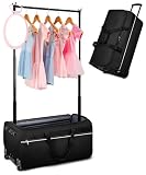 Dance Bag with Garment Rack, OMIDEL 29' Rolling Dance Competition Duffle Bag with Garment Rack & Silent Wheels, Collapsible Dance Suitcase for Dance Competition Shows Recitals Travel