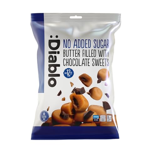 Diablo Sugar Free Retro Chocolate Filled Butter Sweets Candy | Low Calorie | Diabetic Friendly | Gift Box, Birthday, Mother's Day, Father's Day | 75g (Pack OF 1)