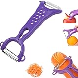 Multi Fruit Vegetable Peeler & Grater, Double Serrated Stainless Steel Blade（Peeler and Grater Function), Sharp Blade for Cucumbers,Carrot, Apples, Potato Eye Remover. Grinding of Garlic and Ginger