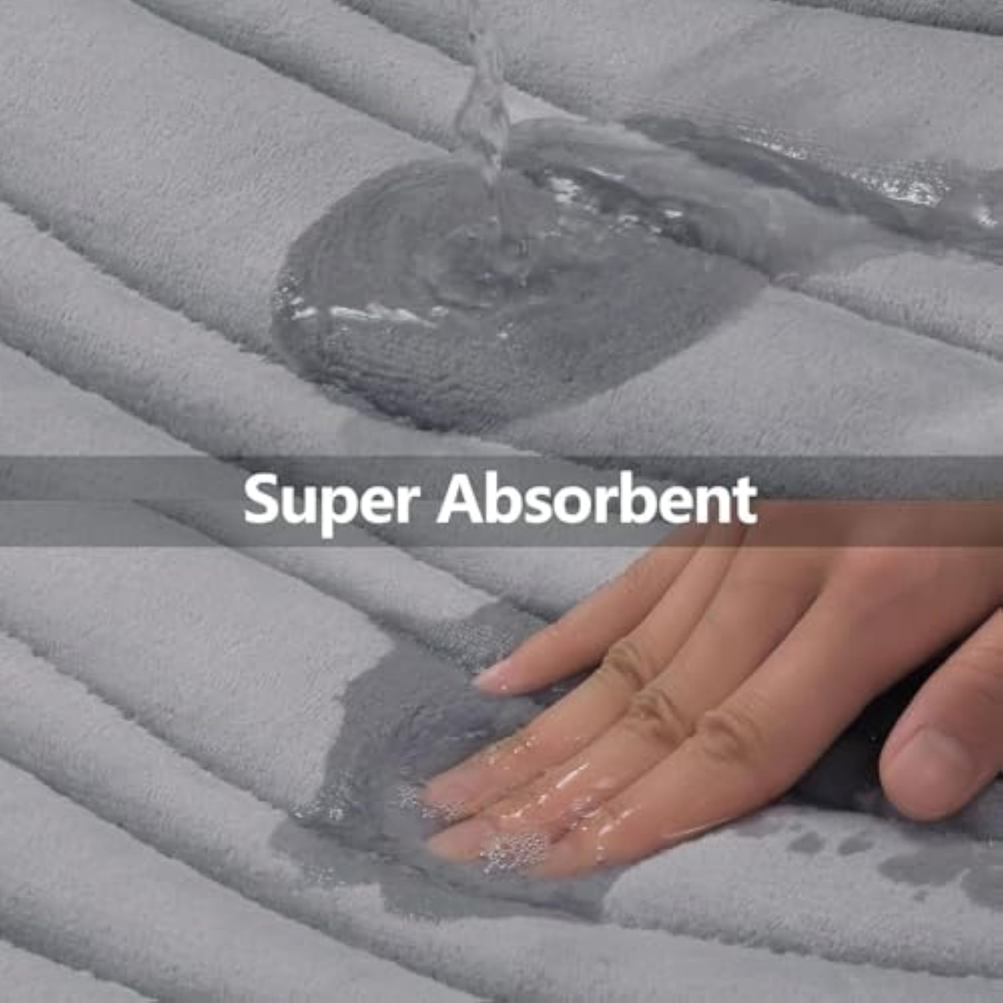 Stylish Doormat Water Absorbent Bath Mat, Grey