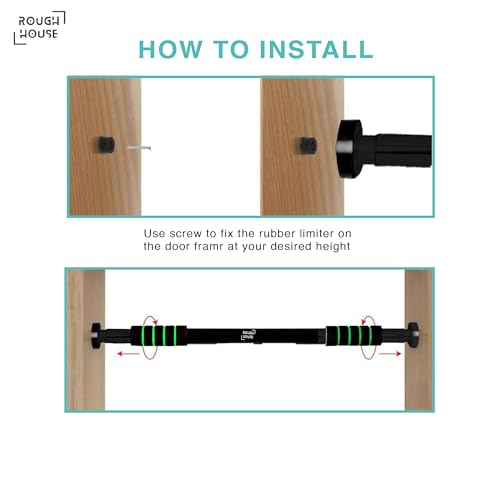 Roughhouse Pull Up Bar for Home Workout Green/Black - Image 5
