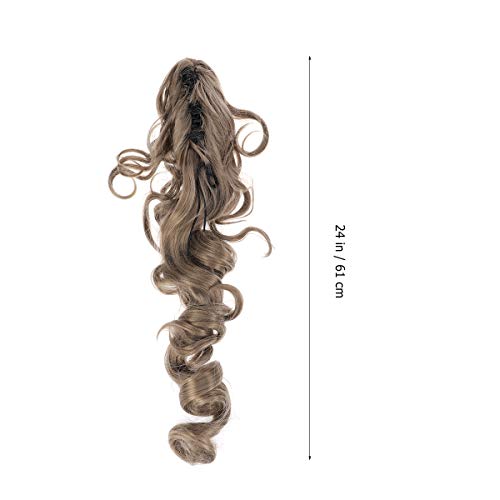 Lurrose 1Pc Peruca Encaracolado Cabelo Encaracolado Rabo De Cavalo Aplique Rabo De Cavalo Euramerica