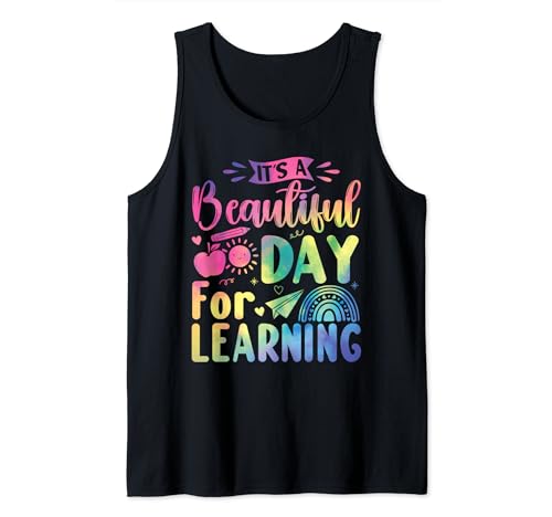 It's A Beautiful Day For Learning Teacher 100th Day Of School Camiseta sin Mangas