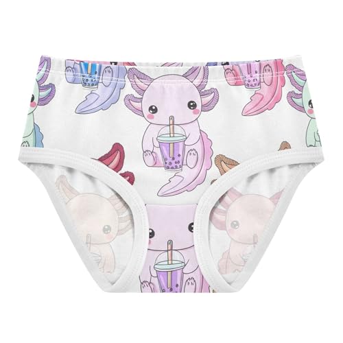 Cotton Toddler Underwear Floral Cute Colorful Axolotls Bubble Tea Cute Panties Girl Durable Underpants Briefs 2t