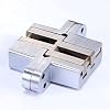 Hinges 2pc Cross Hinge Stainless Steel Folding Invisible Hinge Concealed Installation Cabinet Hardware (Color : Silver 2pcs)