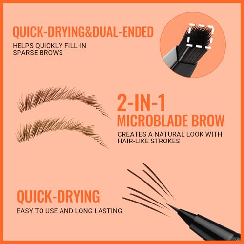 image for iMethod Eyebrow Pen - Eyebrow Pencil,2-in-1 Eyeliner Dual-Ended Microb