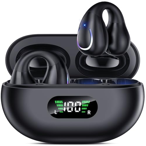Boytond Auriculares Conduccion Osea - Cascos Bluetooth inalámbricos y Auriculares Deportivos Abiertos, la combinación tecnología de conducción ósea y diseño Ligero