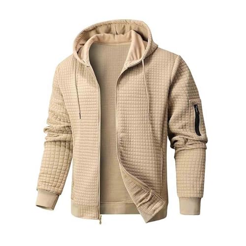 Mens Zip up Textured Hoodie Lightweight Sweatshirt Jacket Casual Fashion Hooded Outerwear with Pockets