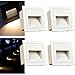 Produktbild Arote 4er Set 3W LED Wandeinbauleuchte Wandleuchte Treppenlicht Stufenlicht Treppenleuchte Beleuchtung Lampe Alu aussen 230V warmweiß IP65 wasserdicht