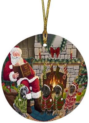 Have a Holly Jolly Great Dane Dog Round Flat Ornament - Pet Decorative Hanging Ornaments for Christmas X-mas Tree Decorations - 2.75" Round Ceramic Christmas Ornament POR1290