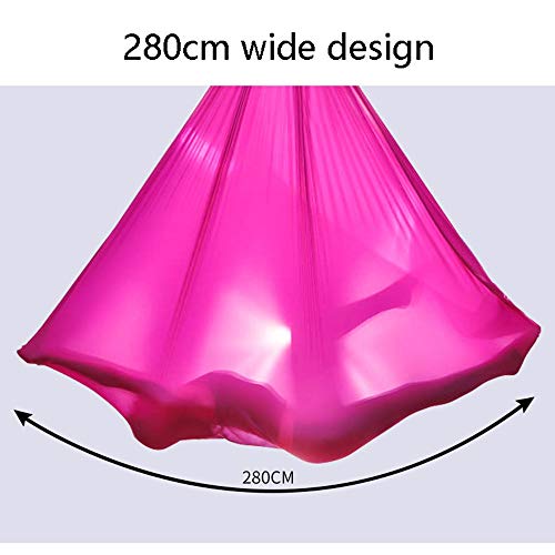 LHHL Aerial Swing Silk Yoga Set Safe Deluxe Aerial Kit Antigravity Yoga Swing Elastic Deluxe Aerial Kit Yoga with Carabiner and Daisy Chain Accessories (Color : Gray, Size : 500x280cm/197x110in)