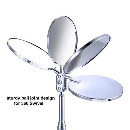5 Pieces Magnetic Pick-Up Grabber Tool Including 15 Lb/ 10 Lb/ 3 Lb/ 1 Lb Pick-Up Rod And Round Inspection Mirror, Telescoping Handle 360 Swivel For Extra Viewing Pickup Dead Angle #TOP4