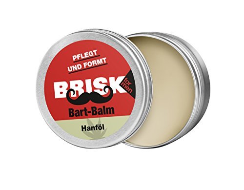 Preisvergleich Produktbild BRISK Bart Balm mit Wachstextur & Hanföl, 2 x 40 g, Pflege & Styling für den Bart, Bartwachs, 100 % natürliche Inhaltsstoffe, Bartpflege für weiche Barthaare