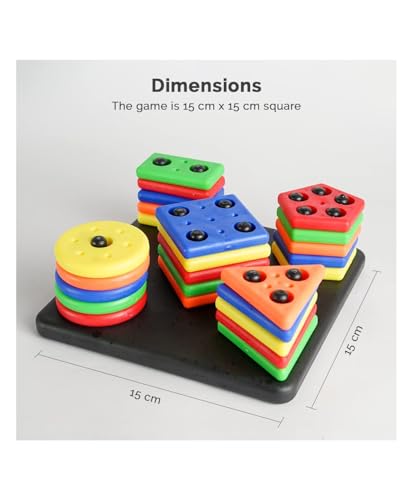 Image of Geometrics Educational & Learning Square Shape Sorter Toys for Kids Smart Creative Activity Fun & Learning Toy Blocks Multicolor Stacking Block Game for Kids