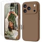 GOODVISH 4 en 1 Coque iPhone 17 Pro Silicone avec Bouton de Contrôle Caméra, avec 2 Verre Trempé, 360° Protection Étui Précise Résistant aux Rayures Antidérapant iPhone 17 Pro Case 6.3