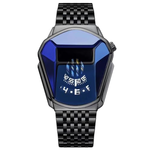 Imagen de JOATVEE Reloj de pulsera de cuarzo de acero inoxidable impermeable para hombre de moda Reloj electrónico creativo con caja de forma geométrica digital binaria