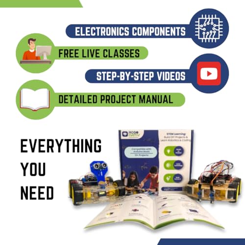 Image of STEM Kit for Kids Ages 10-15 -12+ DIY Projects Including Smart Dustbin, Robot Car, Digital Dice, Educational Robotics Kit with Guide & Video Tutorials - Ideal for Class 6-9, Compatible with Arduino