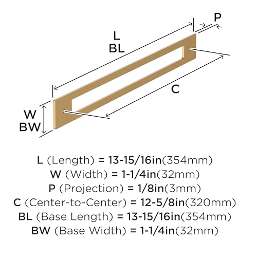Image of Amerock Medora 12-5 /8 inch Champagne Bronze Backplate | Decorative zinc cabinet hardware backplate designed to complement knobs and pulls while protecting cabinet surfaces