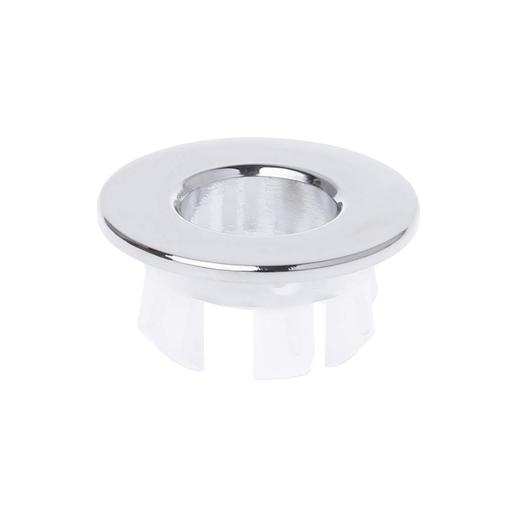 Fatteryu Silver Bathroom Basin Sink Overflow Cover Six-Foot Round Insert Chrome Ring Hole Cap
