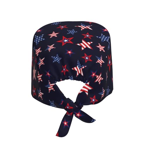 Image of Working Cap Scrub Cap with Sweatband Adjustable Unisex Women Tie Back Hat Nurse Surgical Caps