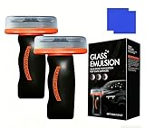 Glass Emulsion Cleaner, Glass Oil Film Remover for Car, Automotive Window Cleaner, Improve Windshield Clarity(2Pcs)