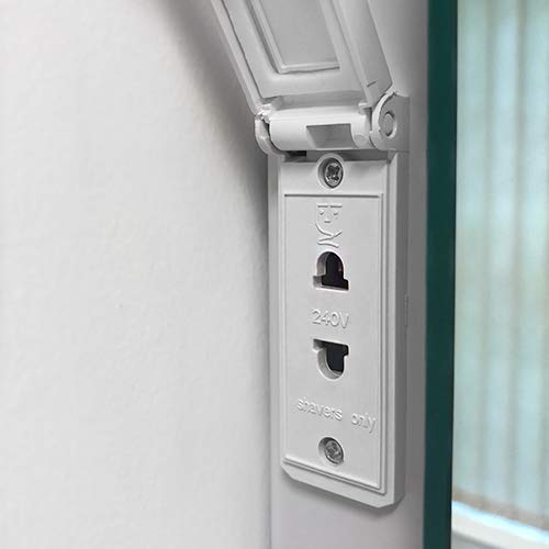 Pebble Grey™ Serena 390 x 500 mm Illuminated LED Bathroom Mirror built-in Shaver Socket and Heated Demister Mirror Pad | Motion Sensor Switch | IP44 Rated | 10 Year Guarantee