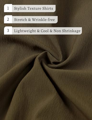 Image of JEMITOP Mens Stretch Wrinkle Free Texture Shirts