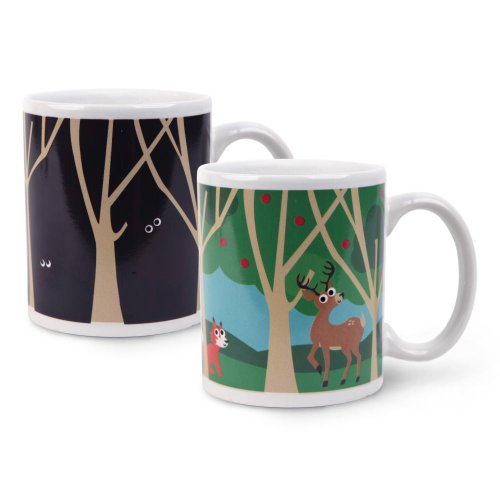 Mug de porcelana Kikkerland Woodlands 8 onzas miniatura 1