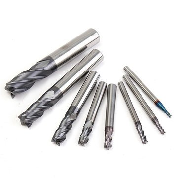 Newtrends 8pcs 2-12mm Carbide End Mill 4 Flutes Tungsten Steel Milling Cutter CNC Tools Set