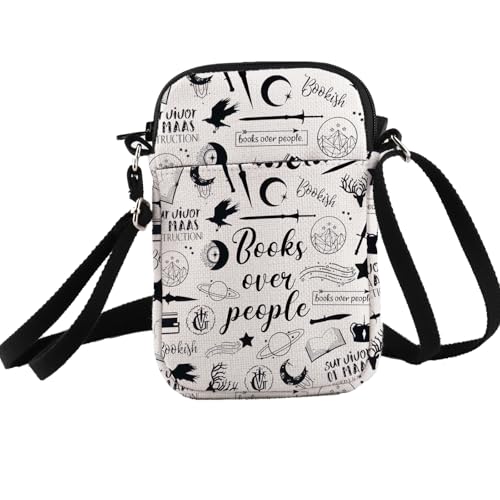 PXTIDY Crossbody Bag Book Series Bookworm Gift Books Over People Book Lover Travel Crossbody Bag