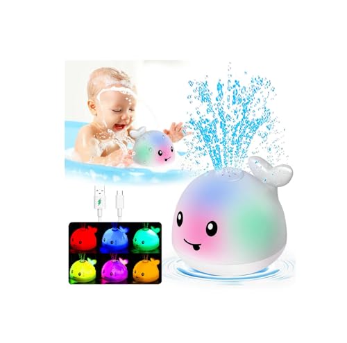 Image of Light Up Toddler Bath Toys - 1 2 3 Year Old Girl Boy gift - Birthday Gifts Water Table For Toddlers 1-3 - Whale Water Spray Toy - Toys For Ages 0-2 - Infant Bathtub Floating Pool Toy 6-12-18 Months