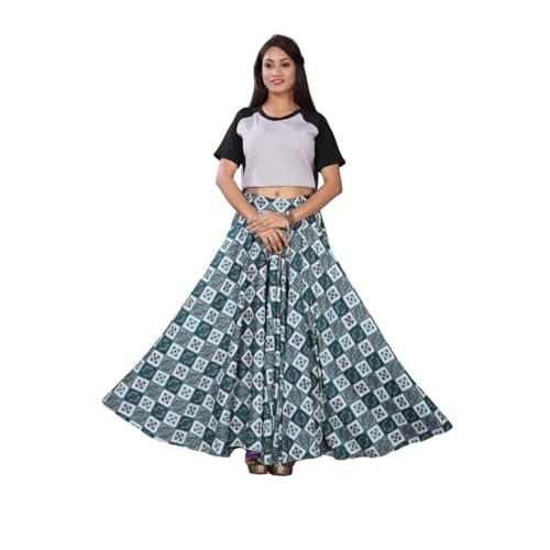 Image of JYESHTA Women's American Crepe Flared A Line Stitched Long Skirt with 12 Mtr Flare 40 in Height | Skirts for Women Long Length | Long Skirts for Girls
