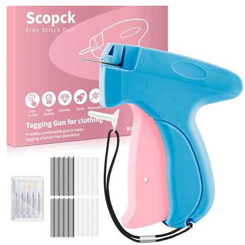 Image of Stitch Gun for Clothes - Handheld Stitch Gun Quick Clothing Fixer - Mini Sewing Kit Micro Tagging Gun - Includes 6 Needle, 1000 Black Fasteners & 1000 White Fasteners