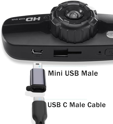 Image of Tobo 480Mbps Mini USB Male to USB C Female Adaptor 18W Mini USB Plug to USB C Jack Data Connector, Al Alloy /Hanging Hole, for Digital Cameras Mobile Hard DrivesMP3
