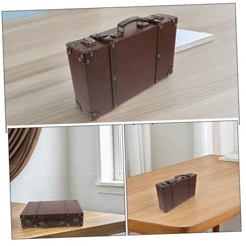 Healifty Antique Looking Small Suitcase Vintage Trunk Luggage Retro Jewelry Box3