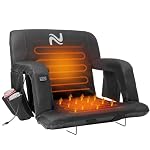 Wide Heated Stadium Seat for Bleachers w/Back Support & Cushion