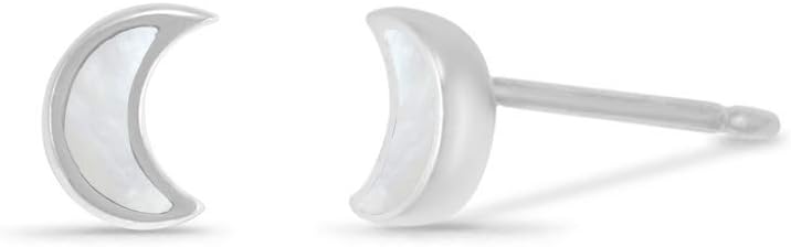 Boma Jewelry Sterling Silver Crescent Moon Stud Earring