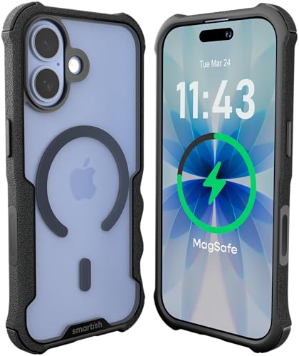 Image of Smartish iPhone 17 MagSafe Case - Gripzilla Protective Magnetic Case for Men [Rugged + Tough] Military Grade Heavy Duty Grip Armor - Drop Tested for Apple iPhone 17 - Clearly Black